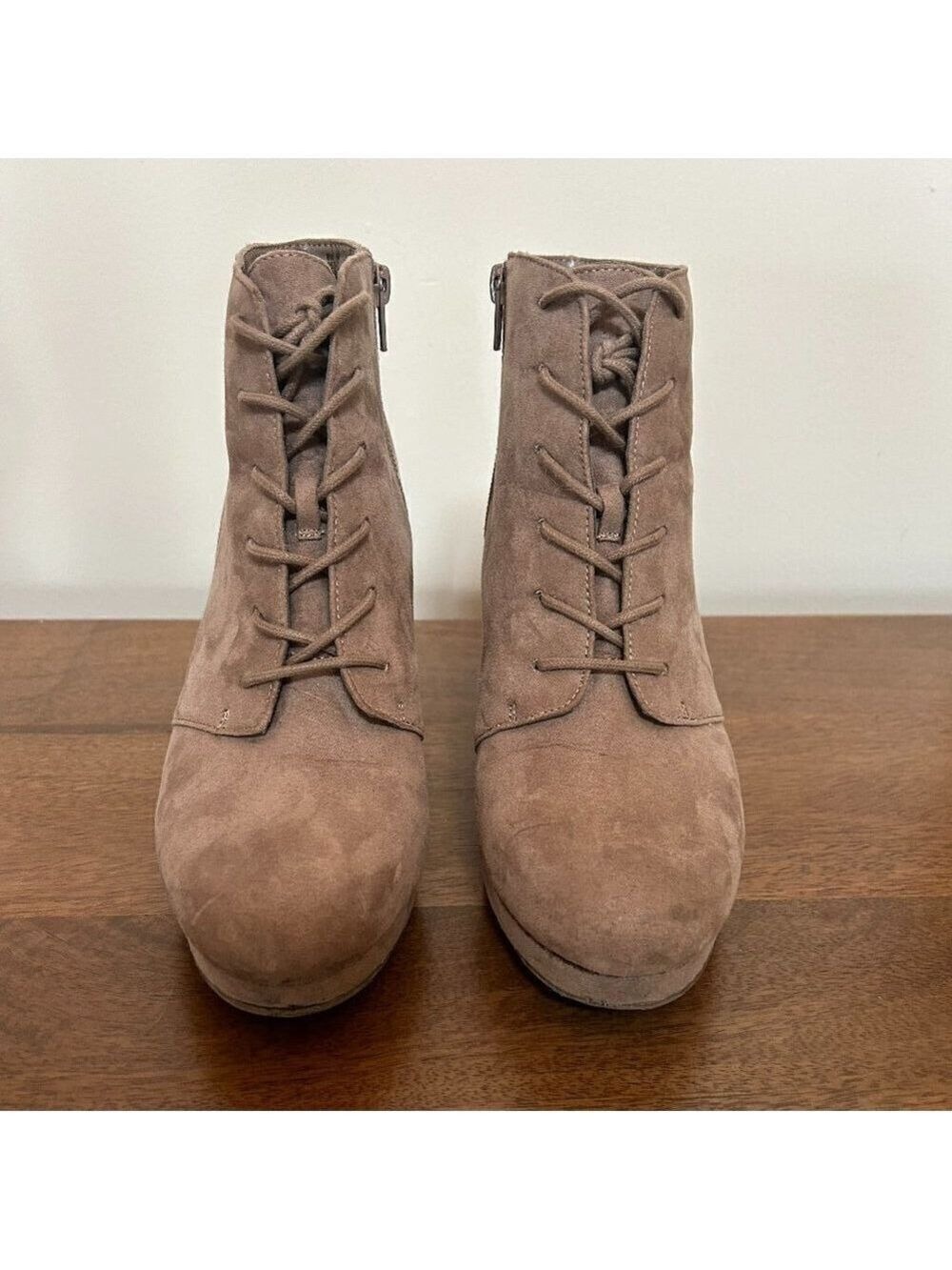 Taupe "Suede" Booties-Size 8 - Picture 2 of 5